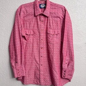 Vintage Prior Western Pearl Snap Shirt Red Men’s 17-34 Cowboy Ranch USA